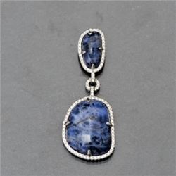 Sterling Silver and Blue Stone Pendant