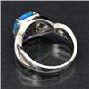Image 3 : Sterling Silver and Synthetic Blue Opal Ring