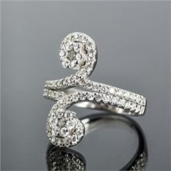 Sterling Silver Cubic Zirconia Bypass Ring