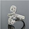Image 1 : Sterling Silver Cubic Zirconia Bypass Ring