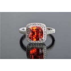 Sterling Silver and Cubic Zirconia Halo Ring