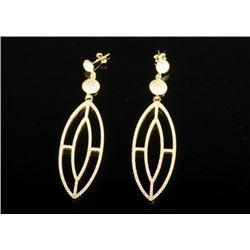 Gold Plated Silver and Rhinestone Earrings