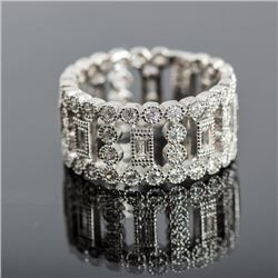 Sterling Silver and Cubic Zirconia Barrel Ring