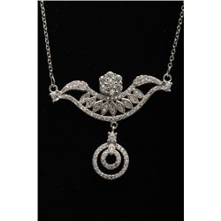 Sterling Silver Necklace with Cubic Zirconia