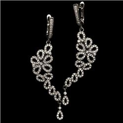 Sterling Silver and Cubic Zirconia Chandelier Earrings