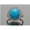 Image 1 : Sterling Silver and Synthetic Turquoise Ring