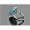 Image 2 : Sterling Silver and Synthetic Turquoise Ring