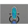 Image 1 : Sterling Silver and Synthetic Opal Ring