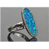 Image 2 : Sterling Silver and Synthetic Opal Ring