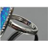 Image 3 : Sterling Silver and Synthetic Opal Ring
