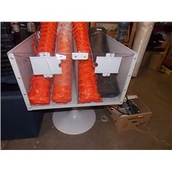 COMMERCIAL METAL STORE DISPLAY BIN ON PEDESTAL - GREY - CAN BE 1 OR 2 COMPARTMENT