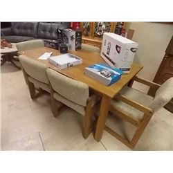 OAK DINING TABLE WITH 6 CHAIRS