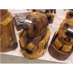 UNIQUE CHAINSAW CARVING - BEAR IN STUMP