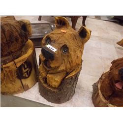 UNIQUE CHAINSAW CARVING - BEAR IN STUMP