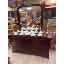 MAHOGANY DRESSER WITH MIRROR