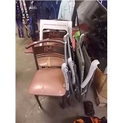 FOLDING LAWN CHAIRS - 3, SIDE TABLES - 3, METAL CHAIRS - 3 = 8 PC TTL