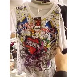T-SHIRT - ED HARDY - WITH COLORED JEMS ATTACHED - "ED HARDY BY CHRISTIAN AUDIGER" - "LOVE KILLS LOVE