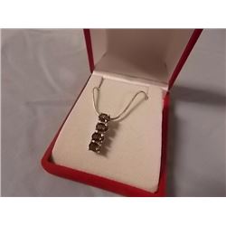 NECKLACE - OCEAN MYSTIC TOPAZ & DIAMONDS SETTING STERLING SILVER - HAS 4 OVAL FACETTED MYSTIC TOPAZ 