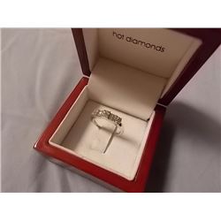 RING - 12 PERIDOT & 6 DIAMONDS IN STERLING SILVER BAND DESIGN - RETAIL ESTIMATE $650