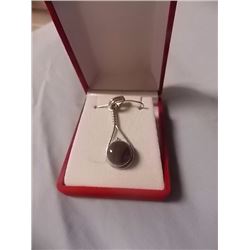 PENDANT - BEZEL  POLISHED AGATE IN STERLING SILVER SETTING -  925