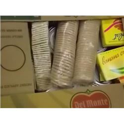 LARGE BANANA BOX OF ASSORTED FOOD