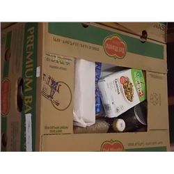 LARGE BANANA BOX OF ASSORTED FOOD