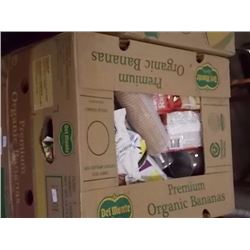 LARGE BANANA BOX OF ASSORTED FOOD