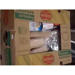 LARGE BANANA BOX OF ASSORTED FOOD