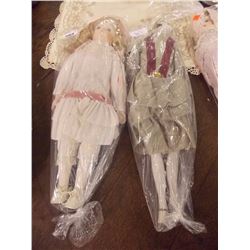 COLLECTOR'S CERAMIC DOLLS - 2 TTL  - 16 & 18" TALL - IN SEPARATE BAGS