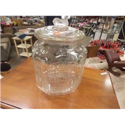 LARGE GLASS PEANUT JAR