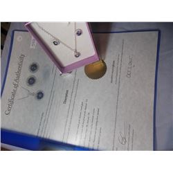 EARRINGS - NEW MYSTIC TOPAZ & DIAMOND EARRINS AND NECKLACE SET - 2.4 CT IN STERLING SILVER SETTING -