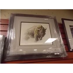 FRAMED LIMITED EDITION PRINT - BISON STUDY - ROBERT BATEMAN - ESTIMATED GALLERY PRICE $
