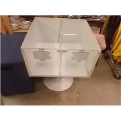 COMMERCIAL METAL STORE DISPLAY BIN ON PEDESTAL -