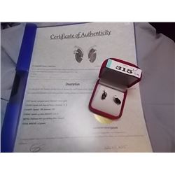 EARRINGS - NEW 4CT MARQUIS FACETTED GARNET & DIAMONDS IN STERLING SILVER SETTING - INCLUDES CERTIFIC