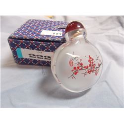 HAND PAINTED SNUFF BOTTLE - ORIENTAL PLANTS