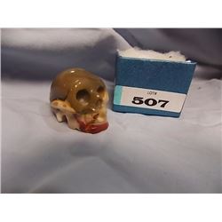 CARVED STONE SKULL - JASPER - 1" TALL
