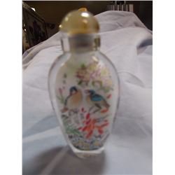 HAND PAINTED SNUFF BOTTLE - ORIENTAL BIRDS