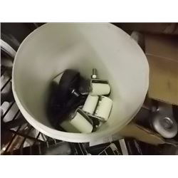 CONTAINER OF ASSORTED - CASTERS & SCREWS
