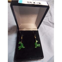 JEWELRY - JADE - DANGLE EARRINGS - FIRST NATIONS SEA LION DESIGN