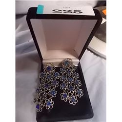 VINTAGE EARRINGS - RHINESTONES SET IN 925 STERLING SILVER