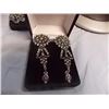 Image 2 : VINTAGE EARRINGS - RHINESTONES SET IN 925 STERLING SILVER