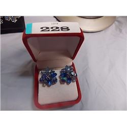 VINTAGE EARRINGS - RHINESTONES SET IN 925 STERLING SILVER
