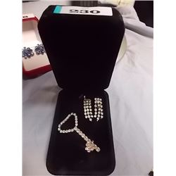 VINTAGE EARRINGS - RHINESTONES SET IN 925 STERLING SILVER