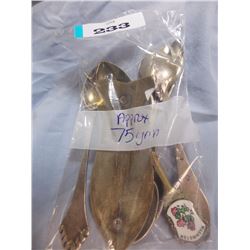 BAG OF SCRAP SILVER - SILVER SPOONS (PLATED?) - APPROX 75 GRAMS