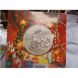 COIN - 2013 Santa Claus design $20.00 Silver coin 0.9999 silver, Royal Canadian Mint, sealed with in