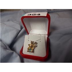 PENDANT  - BEAR W/ BALLONS - TOPAZ TUMMY - "DM999"