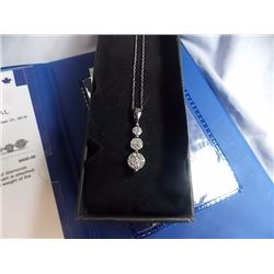 NECKLACE - DIAMOND JOURNEY PENDANT - INCLUDES 20 UN IQUE  ROSE CUT DIAMONDS IN STERLING SILVER SETTI