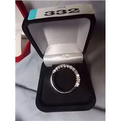 PENDANT - 925 STERLING SILVER UNENDING CIRCLE DESIGN WITH CLEAR GEMSTONES/RHINESTONES
