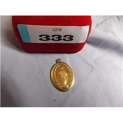 PENDANT - "JESUS" ITALY SILVER WITH GOLD PLATING SACRED HEART PENDANT