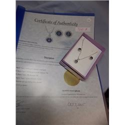 EARRINGS - NEW MYSTIC TOPAZ & DIAMOND EARRINS AND NECKLACE SET - 2.4 CT IN STERLING SILVER SETTING -